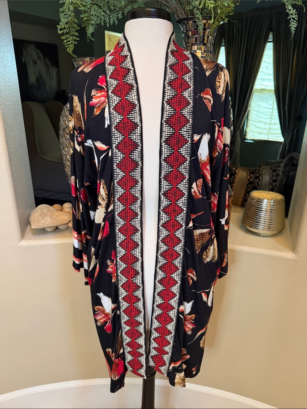 Kimono Dave artist Open-Front Kimono with pockets